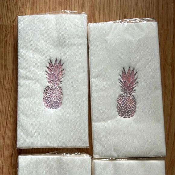 Pineapple Dinner Party Napkins | Rose Gold Foil | Rose Gold | Beach Party | Luau - Picture 5 of 12